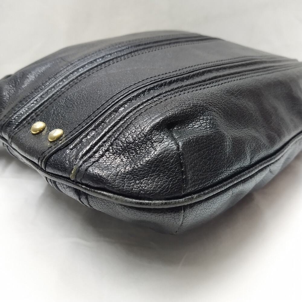 Emporio Armani Black Leather Zipper Closure Hobo Shoulder Bag - Picture 15 of 16
